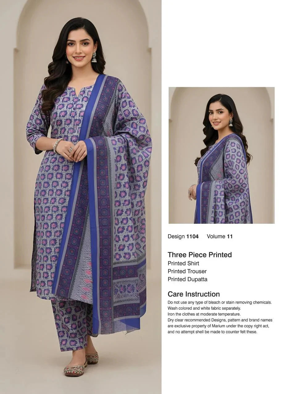 Printed Lawn Unstitched 3 Piece Suit