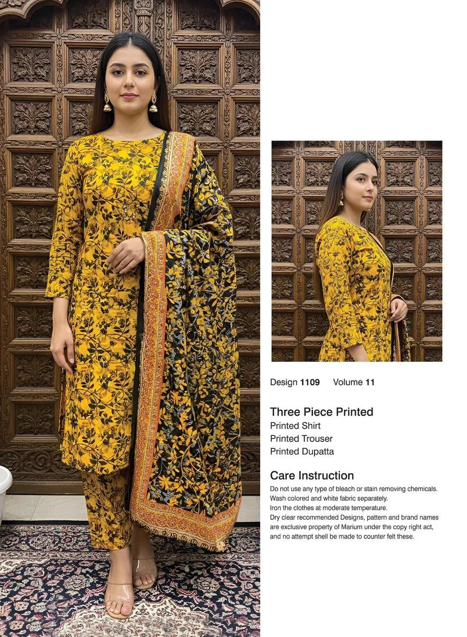 Printed Lawn Unstitched 3 Piece Suit