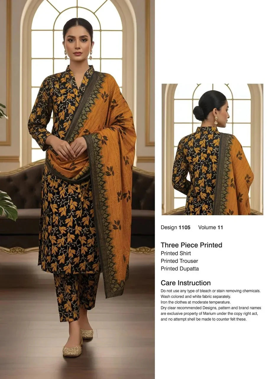 Printed Lawn Unstitched 3 Piece Suit