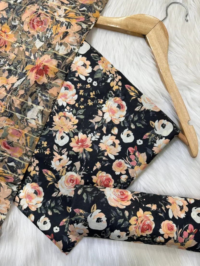 Printed Lawn Unstitched 3 Piece Suit