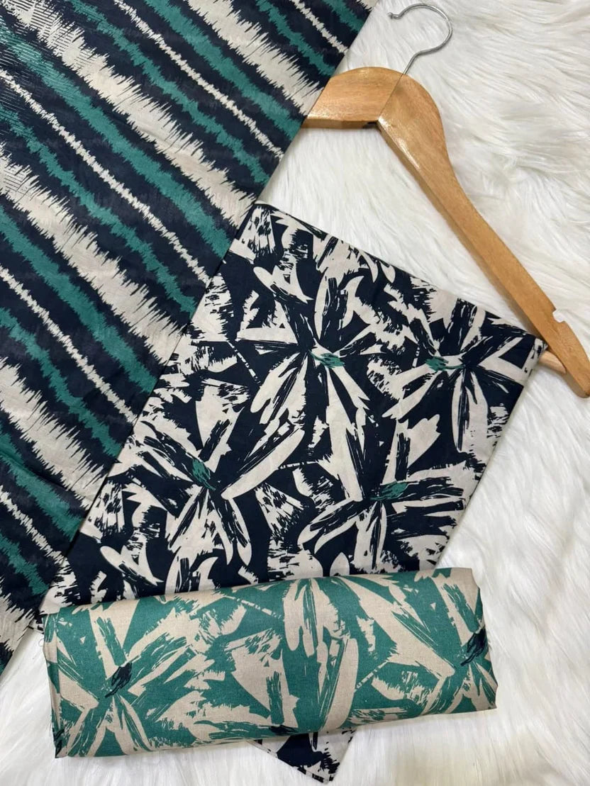 Printed Lawn Unstitched 3 Piece Suit