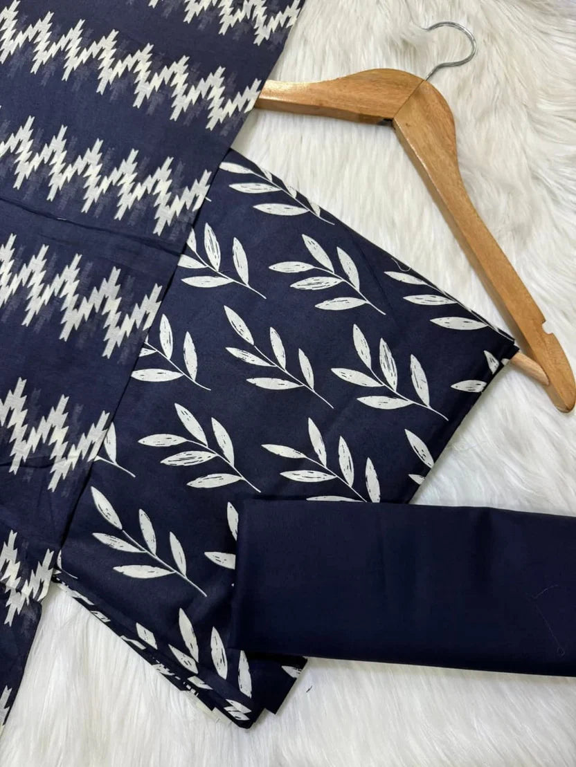 Printed Lawn Unstitched 3 Piece Suit