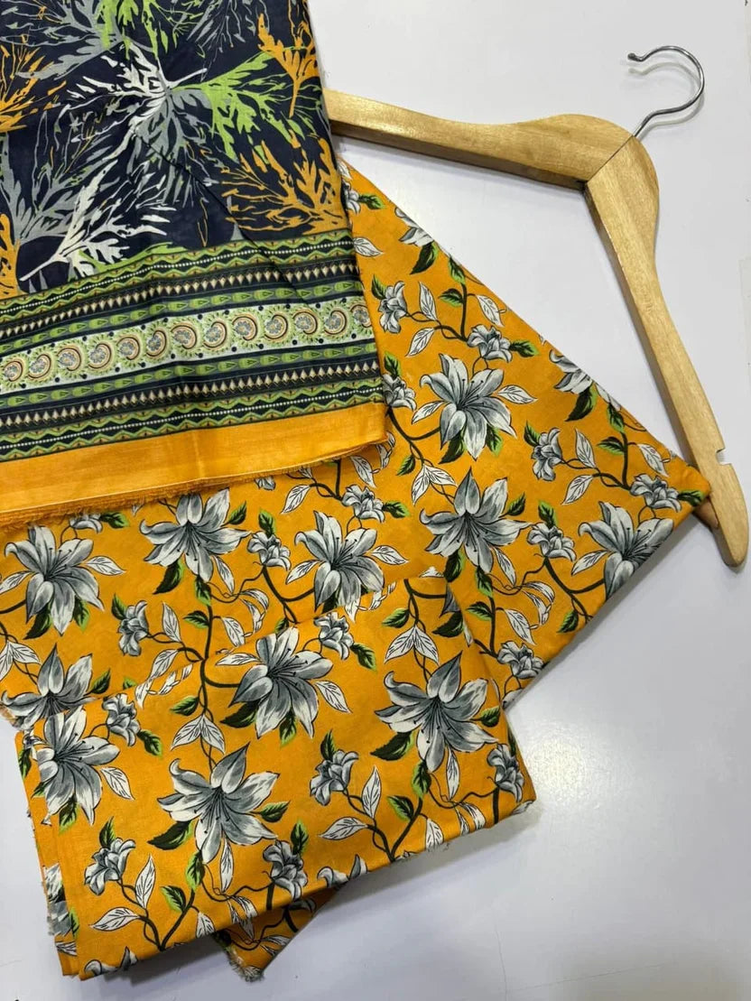 Printed Lawn Unstitched 3 Piece Suit