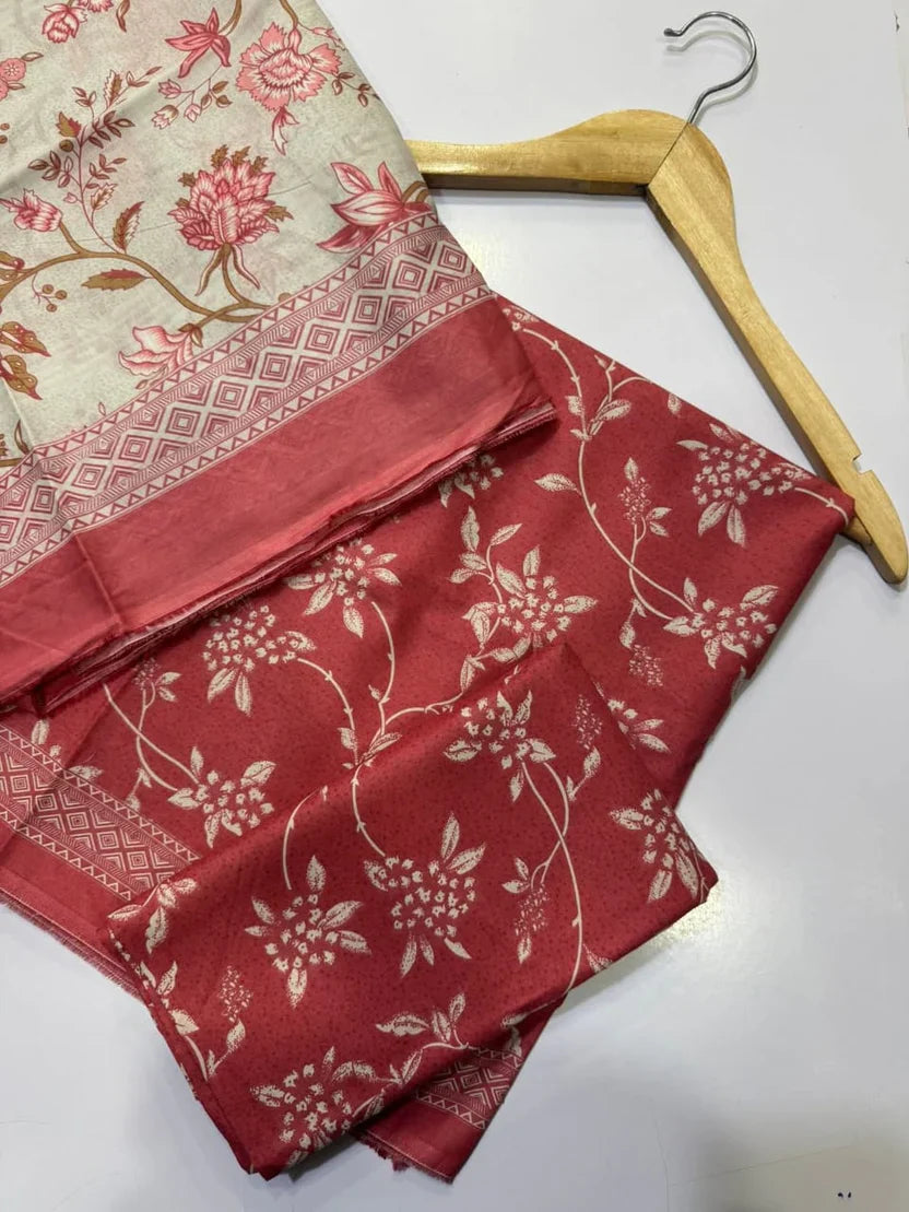 Printed Lawn Unstitched 3 Piece Suit