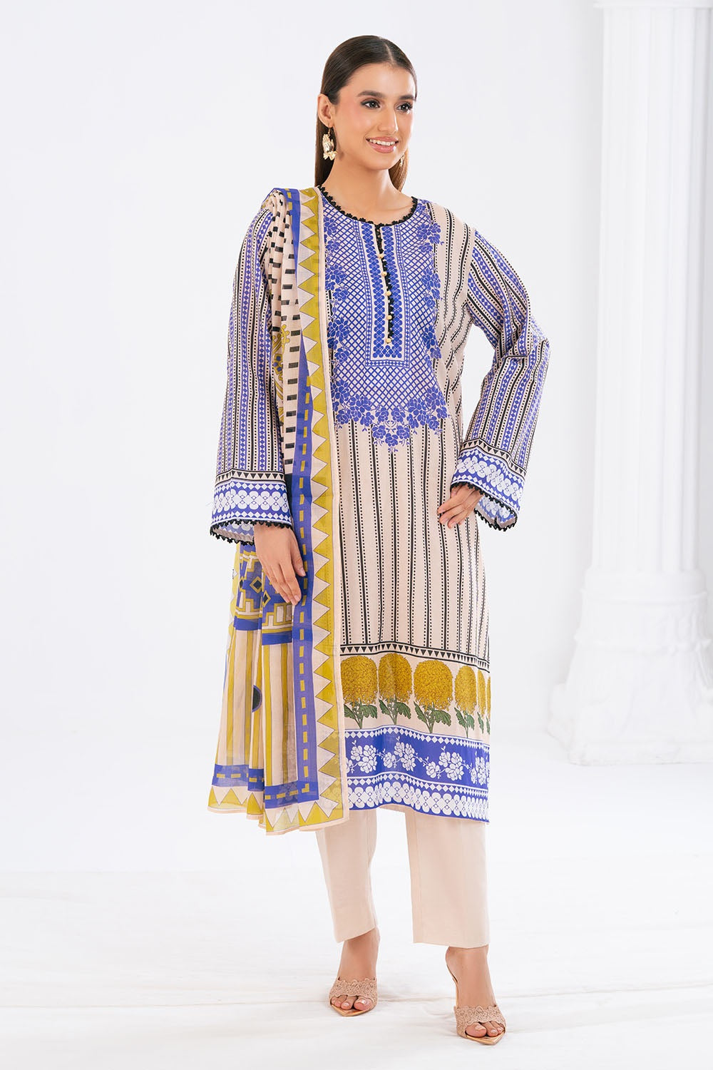 3 Piece Lawn Printed UnStitched Suit - L38