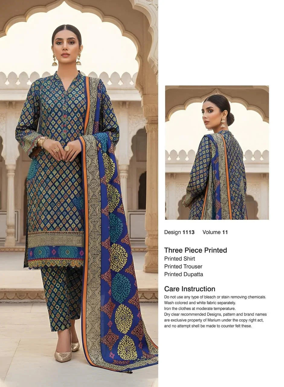 Printed Lawn Unstitched 3 Piece Suit