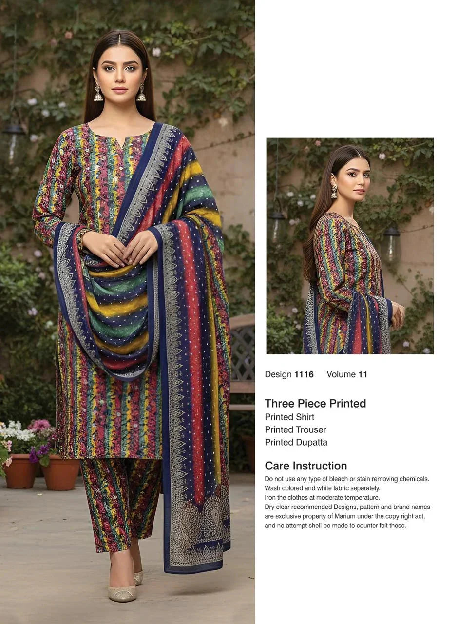 Printed Lawn Unstitched 3 Piece Suit