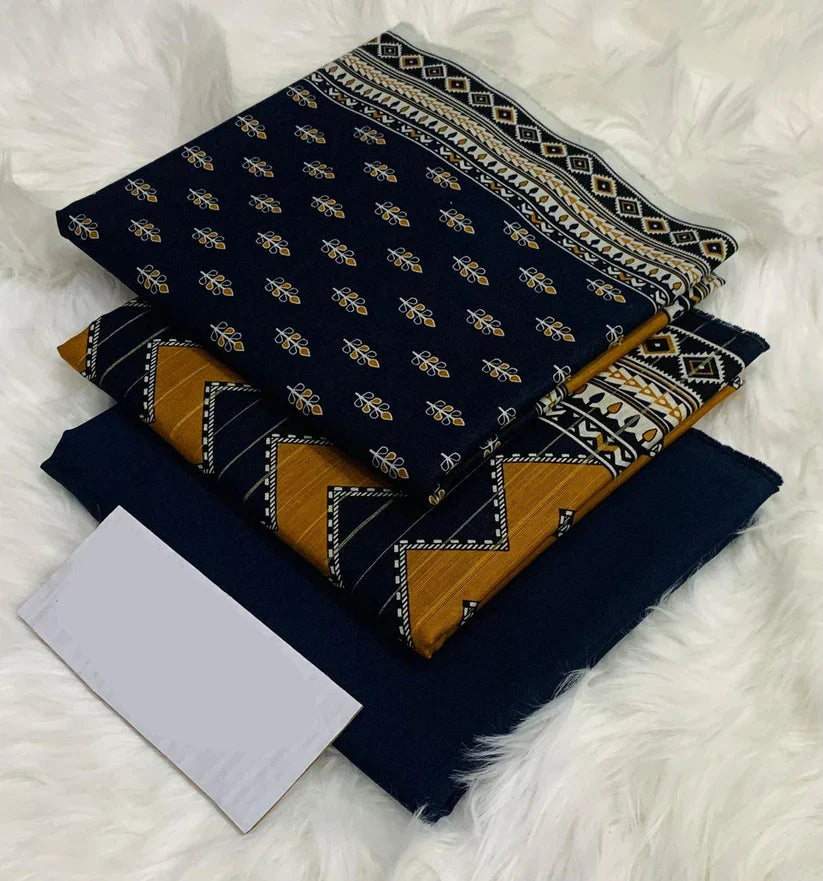 PRINTED UNSTITCHED 3PC SUIT