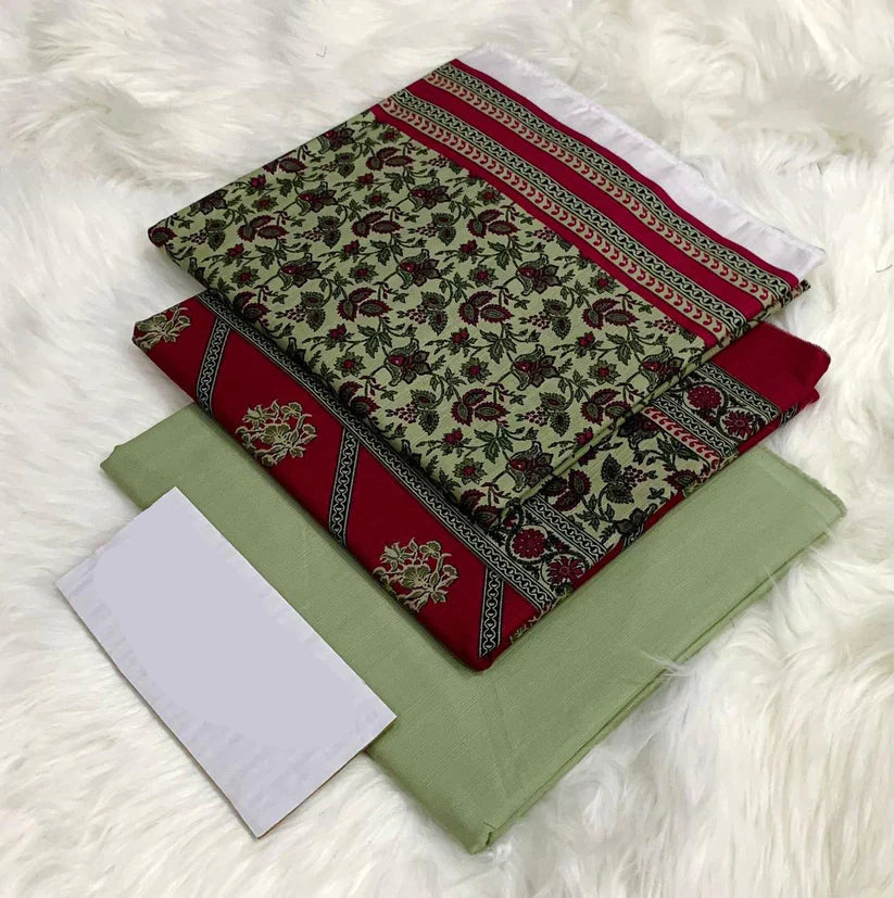 PRINTED UNSTITCHED 3PC SUIT