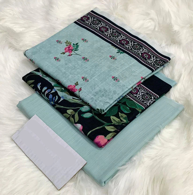 PRINTED UNSTITCHED 3PC SUIT