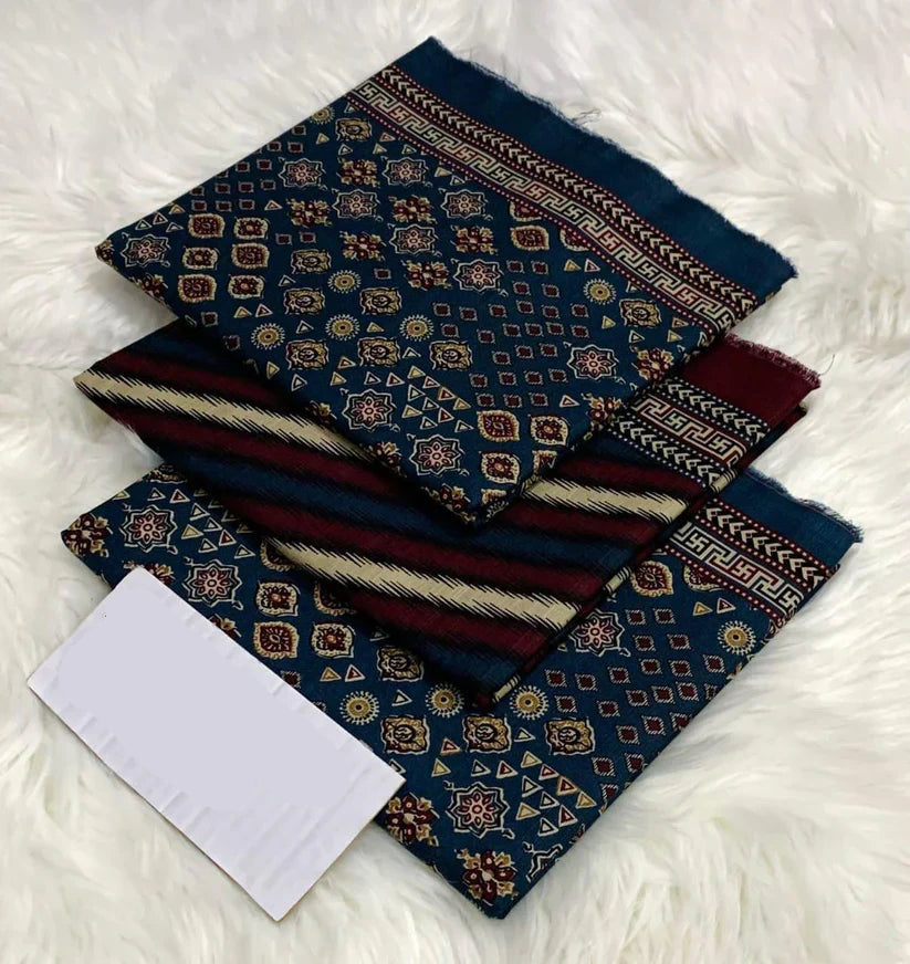 PRINTED UNSTITCHED 3PC SUIT