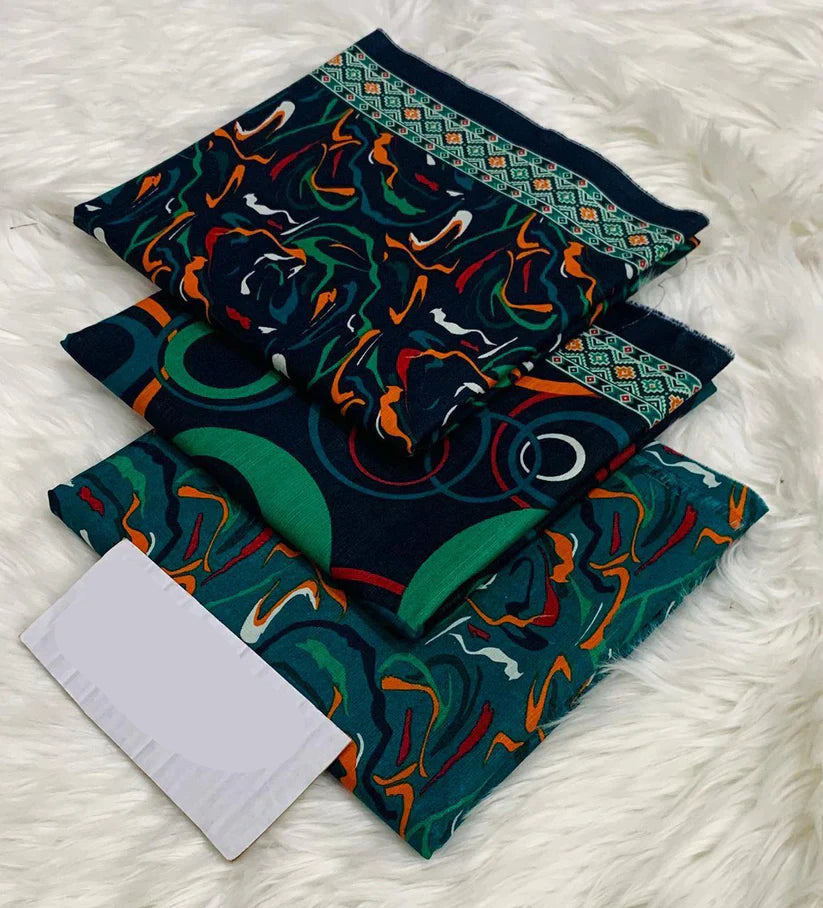 PRINTED UNSTITCHED 3PC SUIT