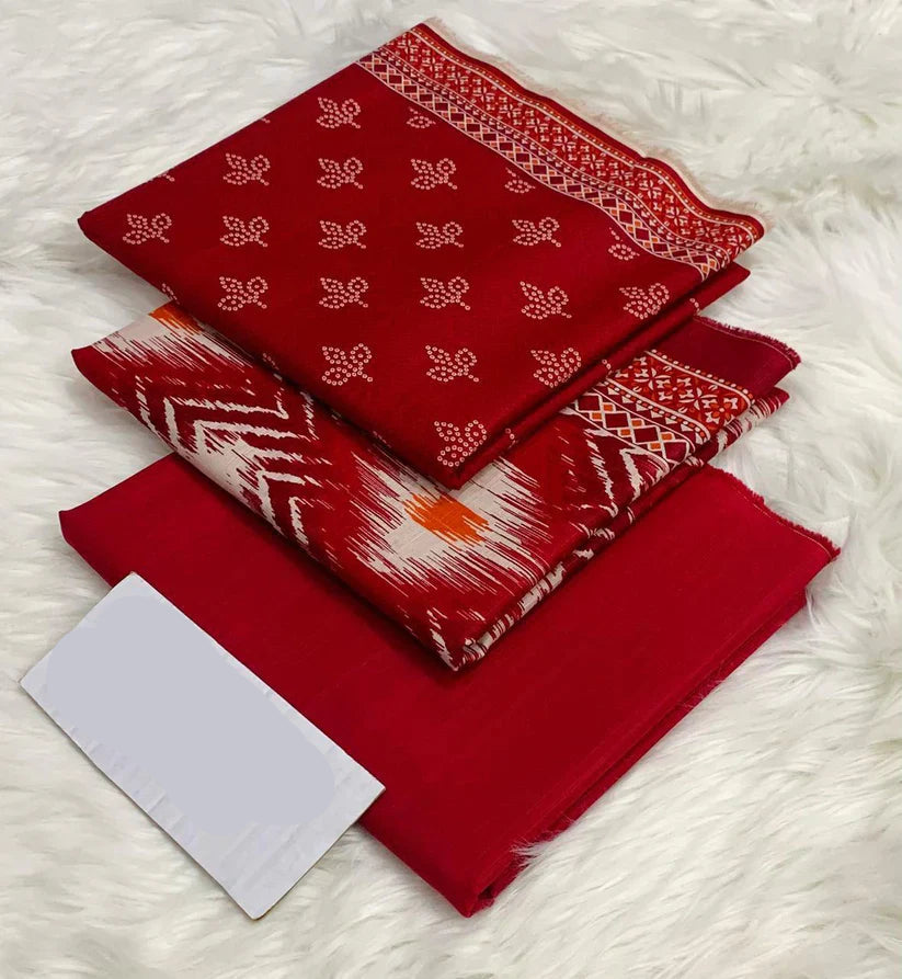 PRINTED UNSTITCHED 3PC SUIT