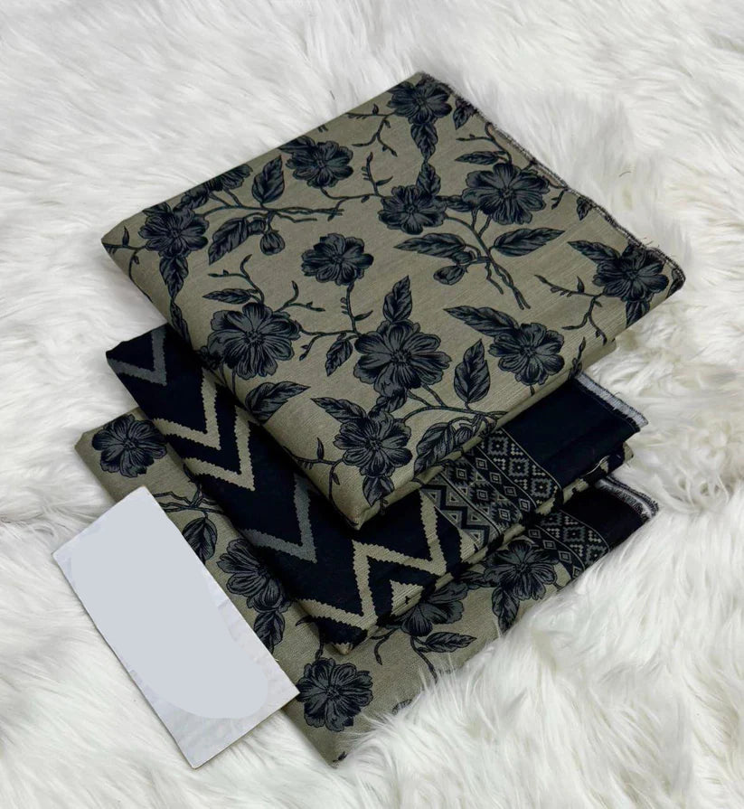 PRINTED UNSTITCHED 3PC SUIT